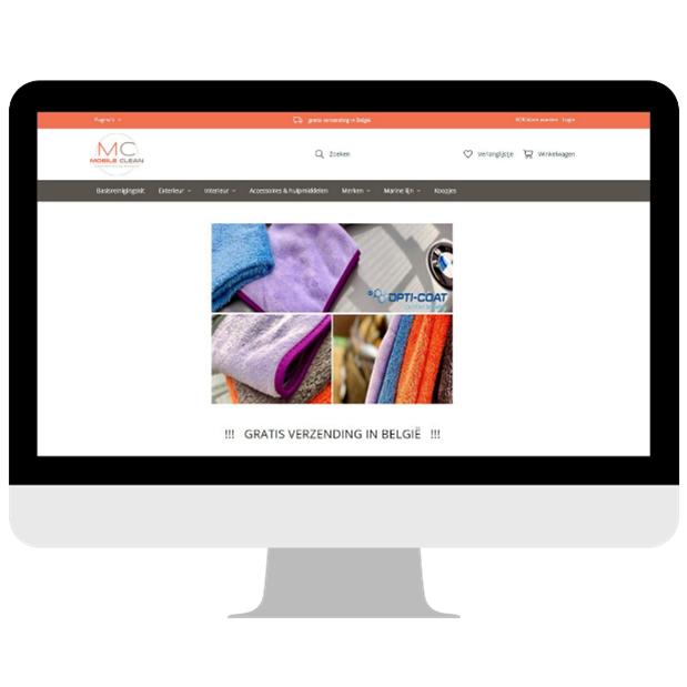 Mobile Clean<sup>®</sup> - Webshop view mockup